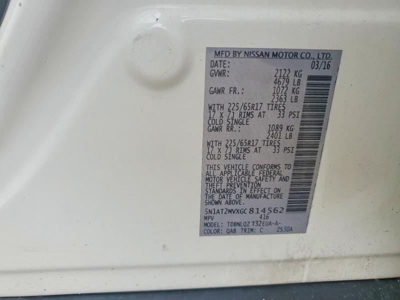 Продаж на аукціоні авто 2016 Nissan Rogue, vin: 5N1AT2MVXGC814562, номер лоту: 68369656