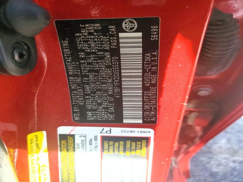 Aukcja sprzedaży 2012 Toyota Camry, vin: 4T1BF1FK2CU555370, numer aukcji: 70949806