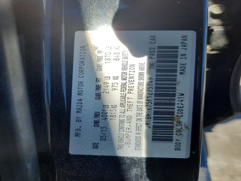 Продажа на аукционе авто 2015 Mazda 3, vin: JM1BM1K75F1275749, номер лота: 69452026