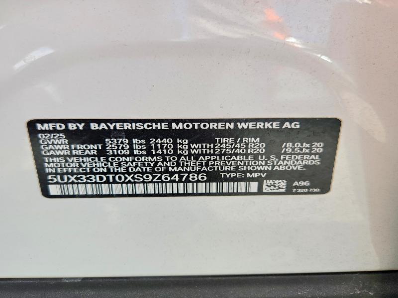 Продаж на аукціоні авто 2025 Bmw X4, vin: 5UX33DT0XS9Z64786, номер лоту: 68485846