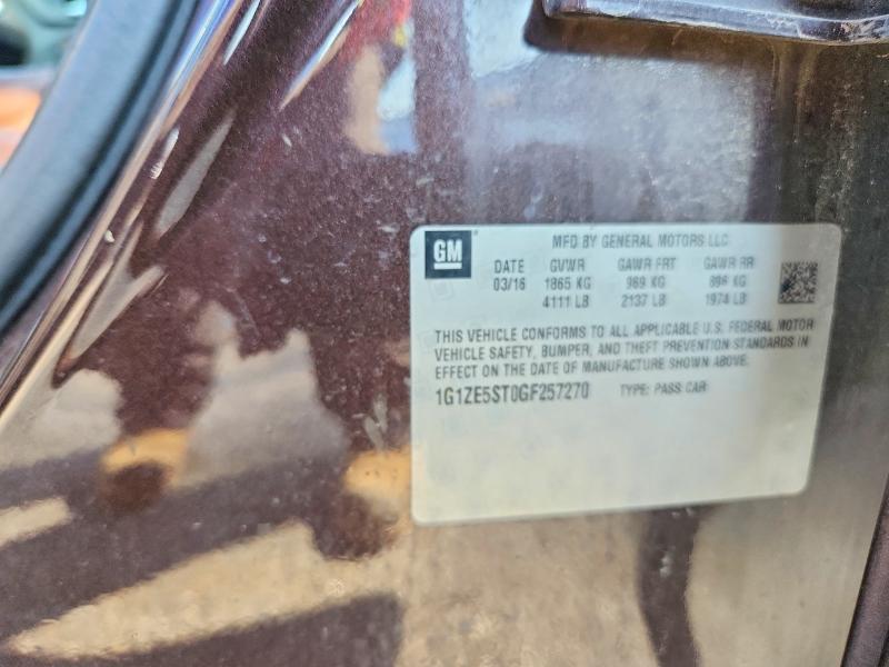 Aukcja sprzedaży 2016 Chevrolet Malibu, vin: 1G1ZE5ST0GF257270, numer aukcji: 69354206