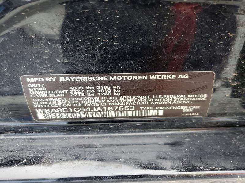 70131286 :رقم المزاد ، WBA8E1C54JA167553 vin ، 2018 Bmw 330e مزاد بيع