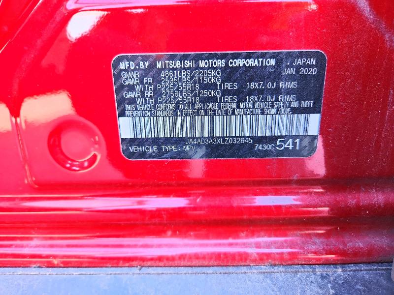 68561536 :رقم المزاد ، JA4AD3A3XLZ032645 vin ، 2020 Mitsubishi Outlander مزاد بيع