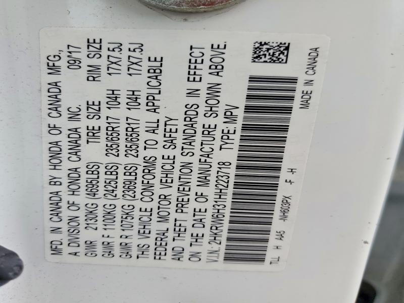 Aukcja sprzedaży 2017 Honda Cr-v, vin: 2HKRW6H31HH223718, numer aukcji: 70964616