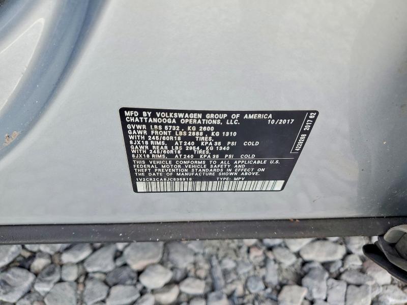 Auction sale of the 2018 Volkswagen Atlas, vin: 1V2CR2CA8JC535918, lot number: 68556066