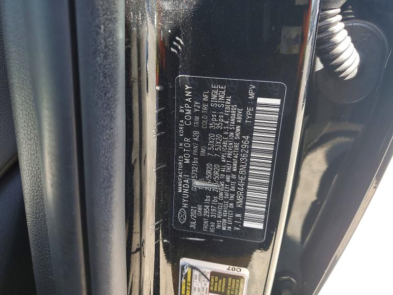 70258636 :رقم المزاد ، KM8R44HE8NU362964 vin ، 2022 Hyundai Palisade مزاد بيع