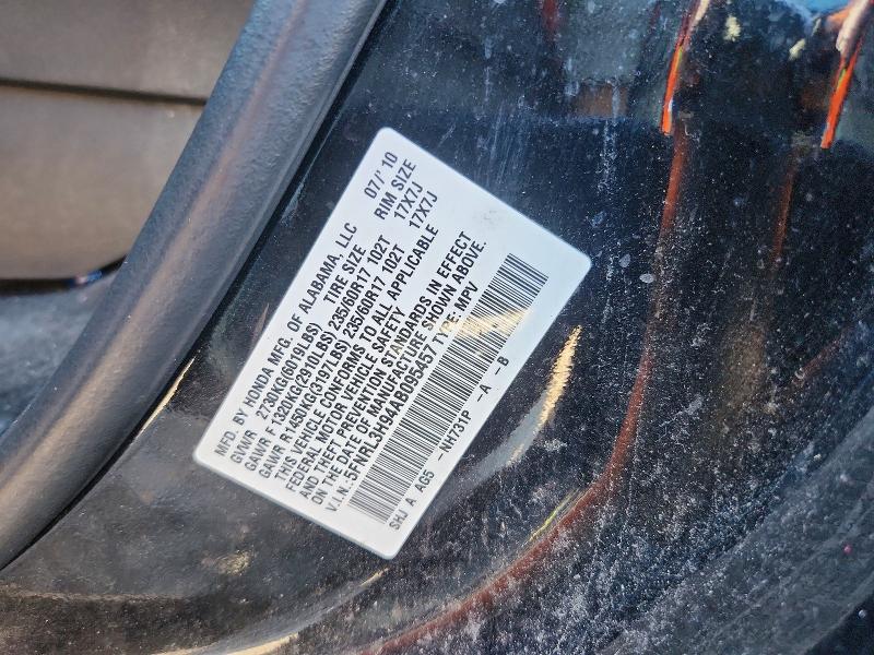 68774876 :رقم المزاد ، 5FNRL3H94AB095457 vin ، 2010 Honda Odyssey مزاد بيع