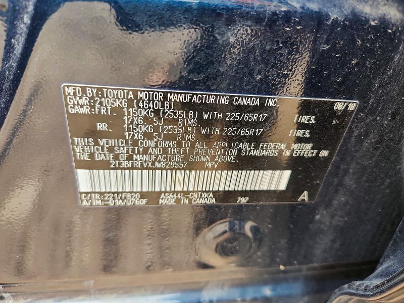 Aukcja sprzedaży 2018 Toyota Rav4, vin: 2T3BFREVXJW829557, numer aukcji: 67373826