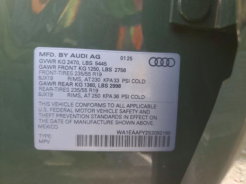 Aukcja sprzedaży 2025 Audi Q5, vin: WA1EAAFY2S2050180, numer aukcji: 67939536