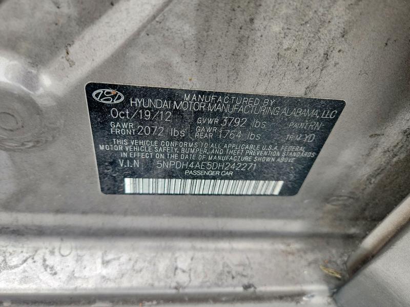 Продажа на аукционе авто 2013 Hyundai Elantra, vin: 5NPDH4AE5DH242271, номер лота: 69840946