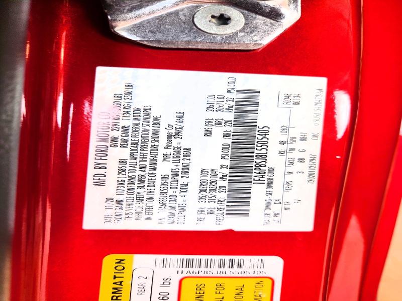 2020 Ford Mustang მანქანა იყიდება აუქციონზე, vin: 1FA6P8SJ8L5505405, აუქციონის ნომერი: 70613746