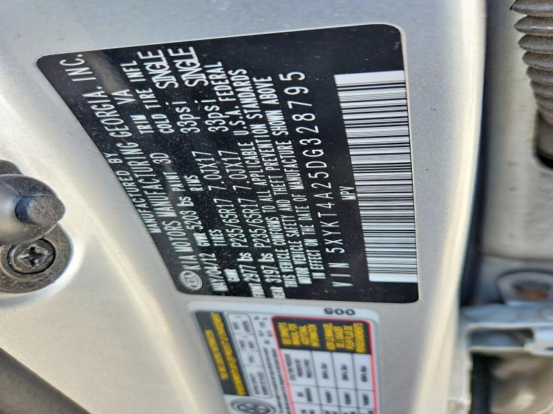 68832986 :رقم المزاد ، 5XYKT4A25DG328795 vin ، 2013 Kia Sorento مزاد بيع