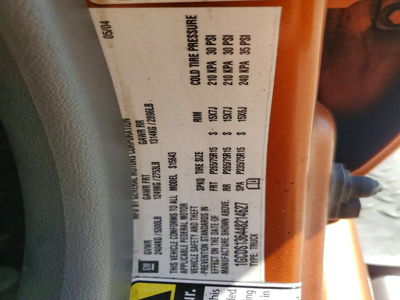 69775186 :رقم المزاد ، 1GCDS136448214627 vin ، 2004 Chevrolet Colorado مزاد بيع