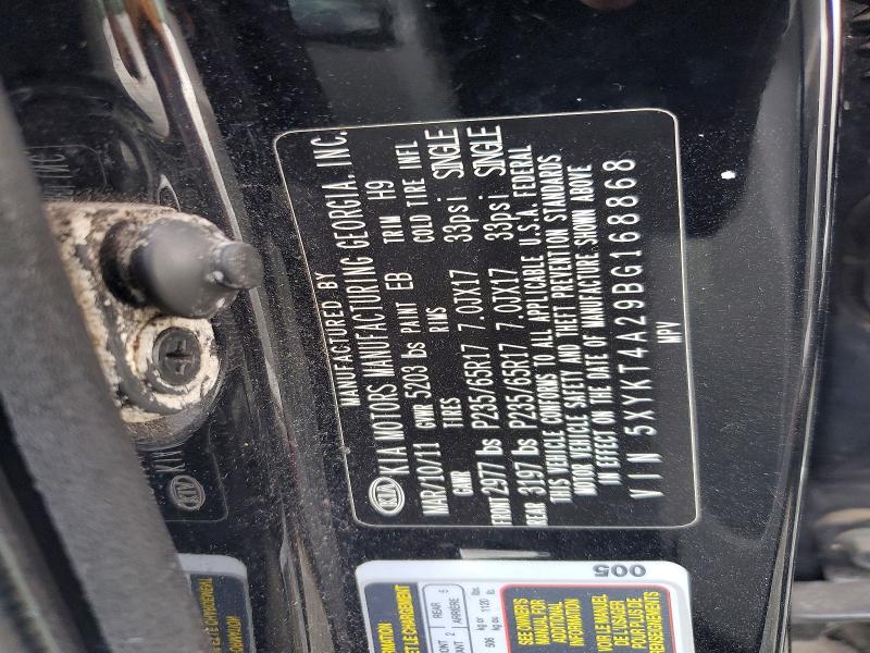 Aukcja sprzedaży 2011 Kia Sorento, vin: 5XYKT4A29BG168868, numer aukcji: 69640526