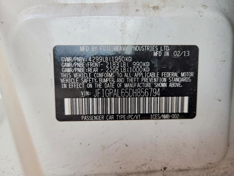 Aukcja sprzedaży 2013 Subaru Impreza, vin: JF1GPAL65DH856794, numer aukcji: 68173466