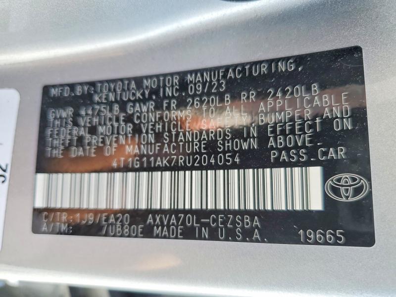 Продаж на аукціоні авто 2024 Toyota Camry, vin: 4T1G11AK7RU204054, номер лоту: 68302946
