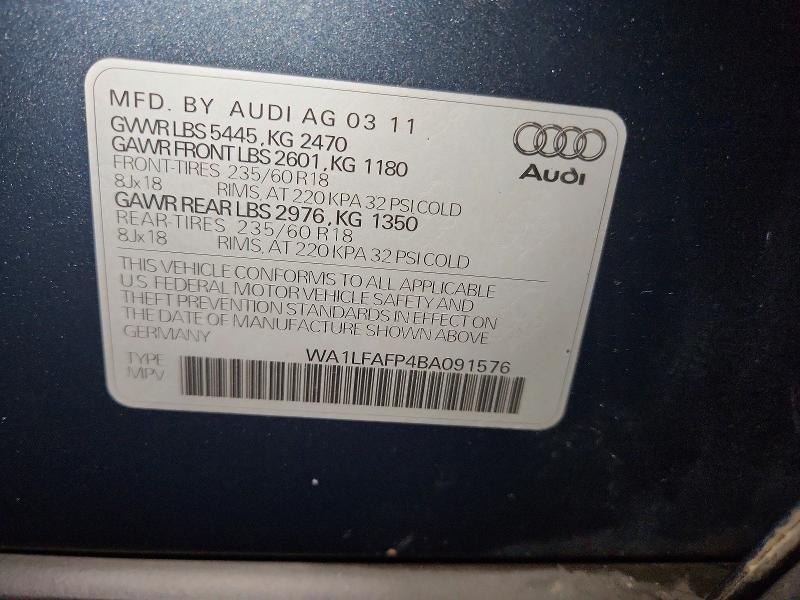 Продажа на аукционе авто 2011 Audi Q5, vin: WA1LFAFP4BA091576, номер лота: 70888936