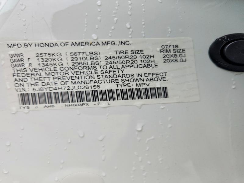 Продажа на аукционе авто 2018 Acura Mdx, vin: 5J8YD4H72JL028156, номер лота: 69803486