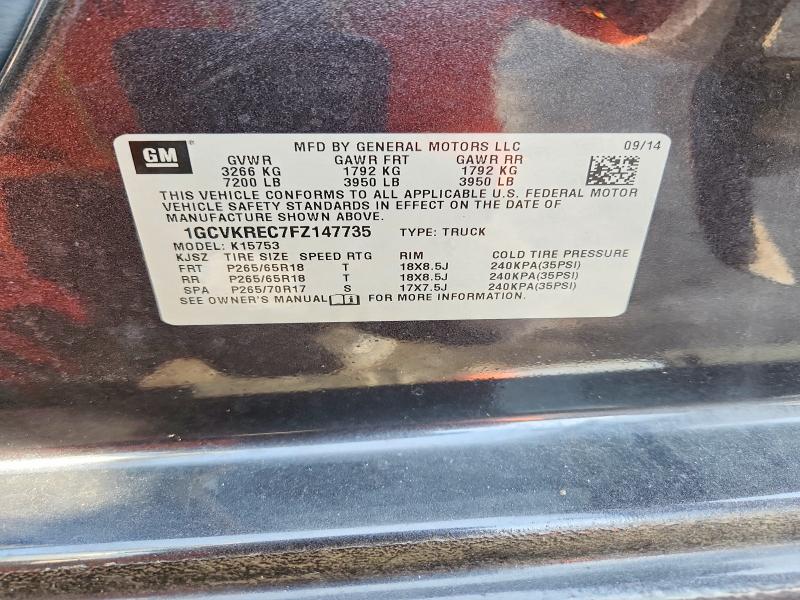 Aukcja sprzedaży 2015 Chevrolet Silverado, vin: 1GCVKREC7FZ147735, numer aukcji: 70787686
