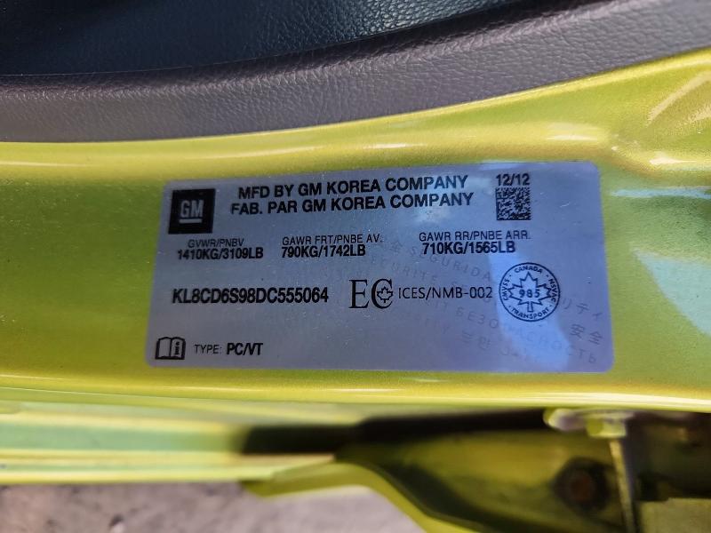 67790416 :رقم المزاد ، KL8CD6S98DC555064 vin ، 2013 Chevrolet Spark مزاد بيع