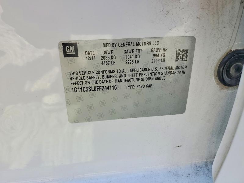Aukcja sprzedaży 2015 Chevrolet Malibu, vin: 1G11C5SL0FF244116, numer aukcji: 69527686