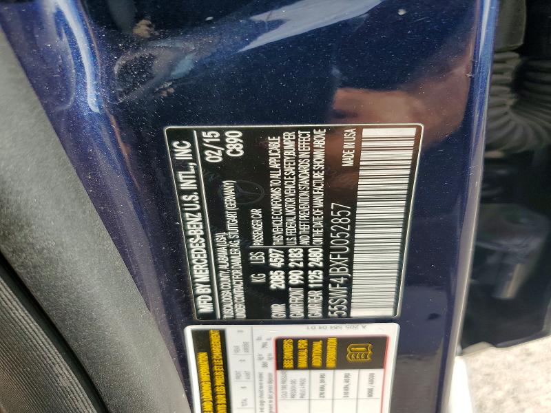 70565146 :رقم المزاد ، 55SWF4JBXFU052857 vin ، 2015 Mercedes-benz C مزاد بيع