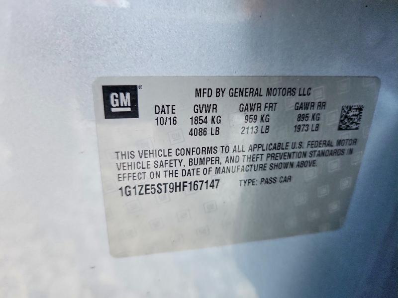 2017 Chevrolet Malibu მანქანა იყიდება აუქციონზე, vin: 1G1ZE5ST9HF167147, აუქციონის ნომერი: 70696606