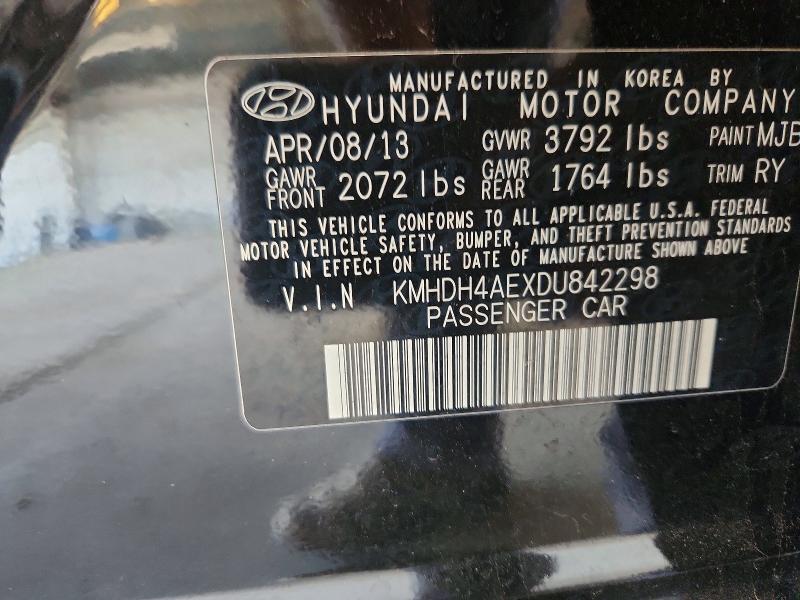 Aukcja sprzedaży 2013 Hyundai Elantra, vin: KMHDH4AEXDU842298, numer aukcji: 70424146