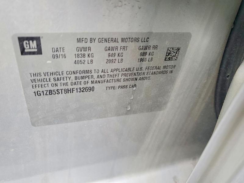Aukcja sprzedaży 2017 Chevrolet Malibu, vin: 1G1ZB5ST8HF132690, numer aukcji: 70520616