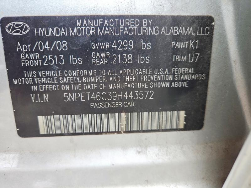 Продажа на аукционе авто 2009 Hyundai Sonata, vin: 5NPET46C39H443572, номер лота: 70709656