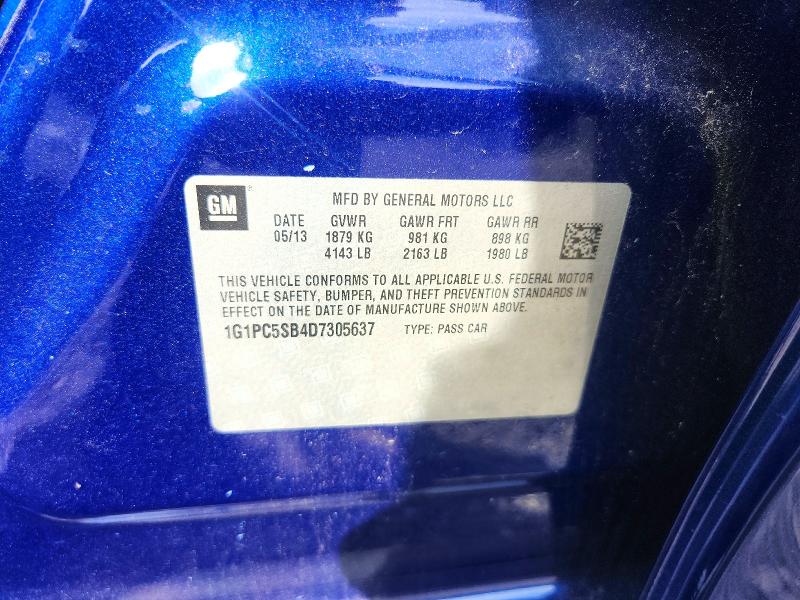 Продажа на аукционе авто 2013 Chevrolet Cruze, vin: 1G1PC5SB4D7305637, номер лота: 69390566