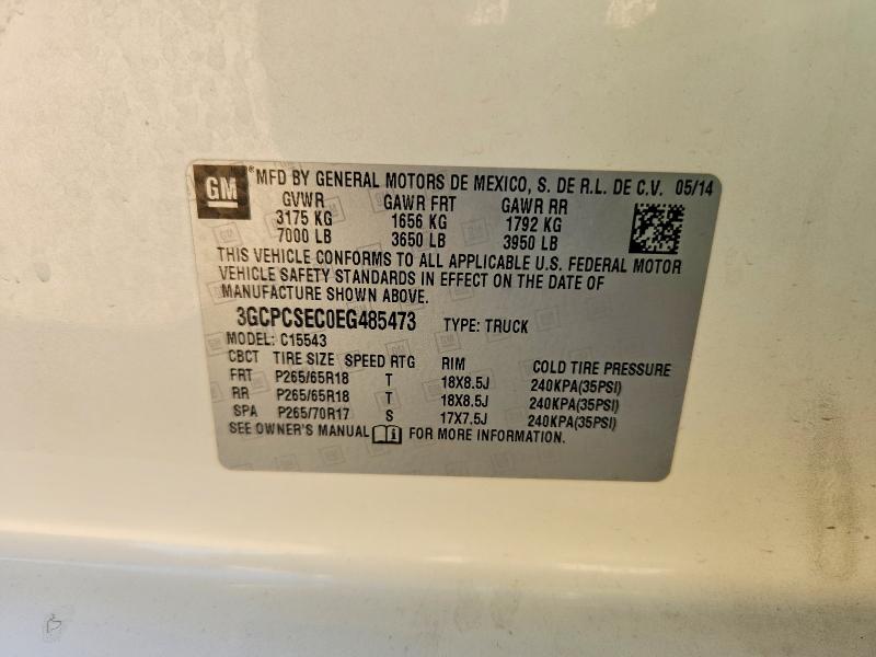 2014 Chevrolet Silverado მანქანა იყიდება აუქციონზე, vin: 3GCPCSEC0EG485473, აუქციონის ნომერი: 67917826