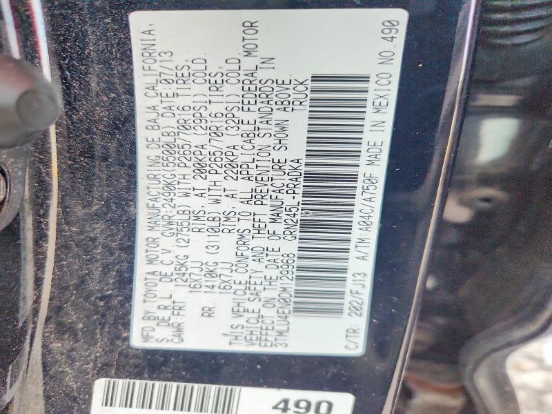 71152406 :رقم المزاد ، 3TMLU4EN0DM129968 vin ، 2013 Toyota Tacoma مزاد بيع