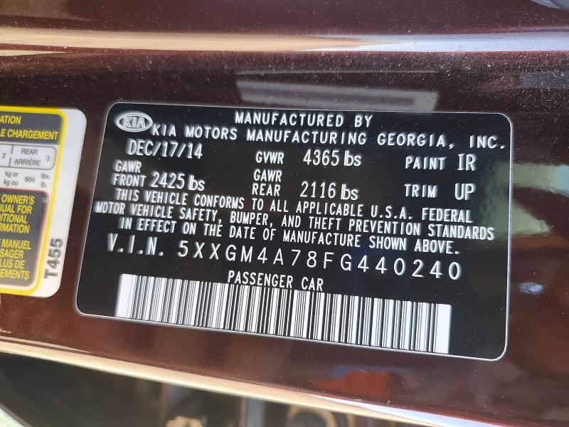 Aukcja sprzedaży 2015 Kia Optima, vin: 5XXGM4A78FG440240, numer aukcji: 69550836