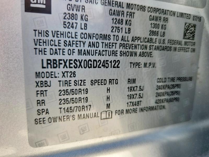 Aukcja sprzedaży 2016 Buick Envision, vin: LRBFXESX0GD245122, numer aukcji: 68648926