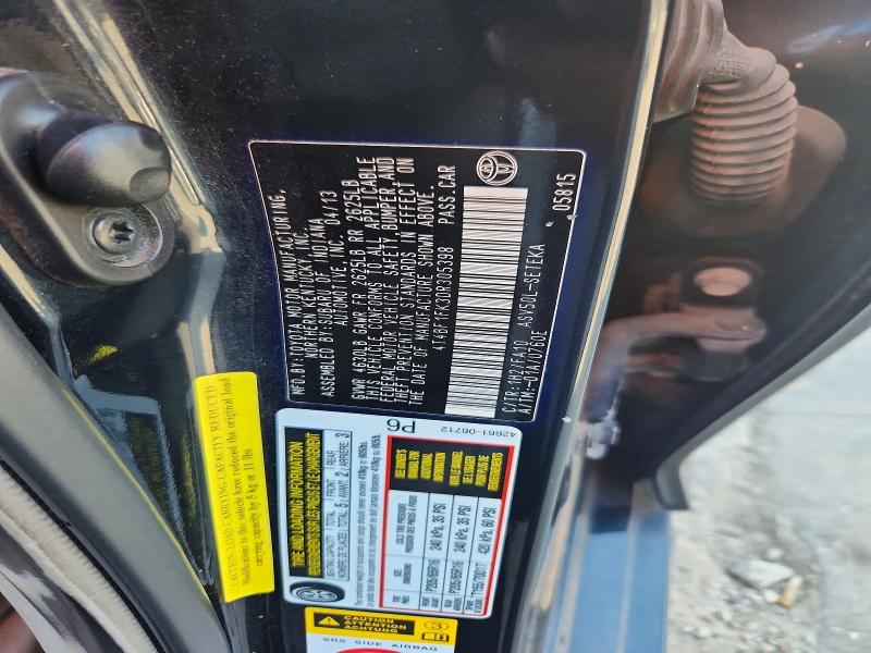 Продажа на аукционе авто 2013 Toyota Camry, vin: 4T4BF1FK3DR305398, номер лота: 69174676