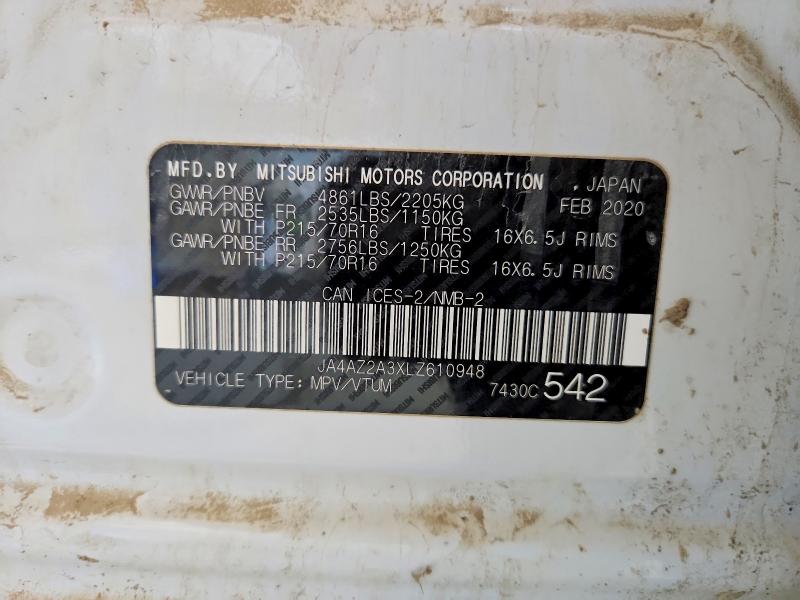 Aukcja sprzedaży 2020 Mitsubishi Outlander, vin: JA4AZ2A3XLZ610948, numer aukcji: 69547166