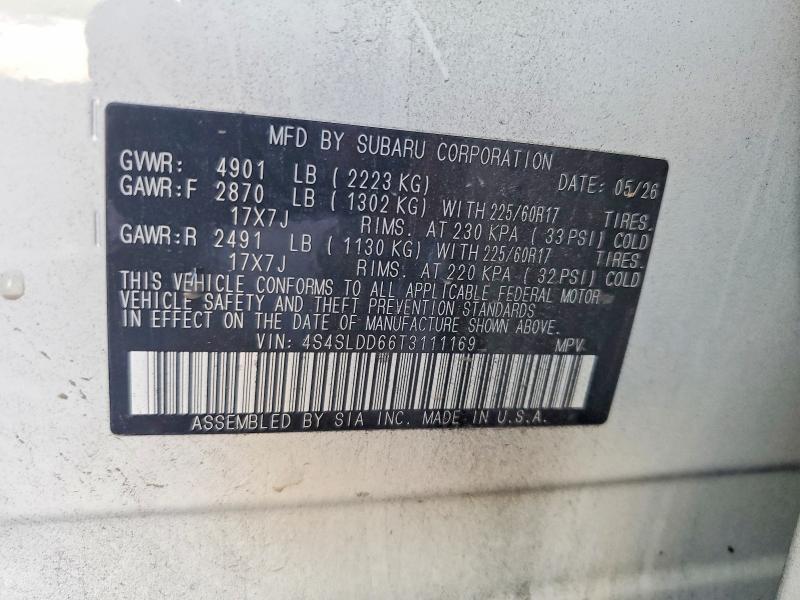 70219886 :رقم المزاد ، 4S4SLDD66T3111169 vin ، 2026 Subaru Forester مزاد بيع