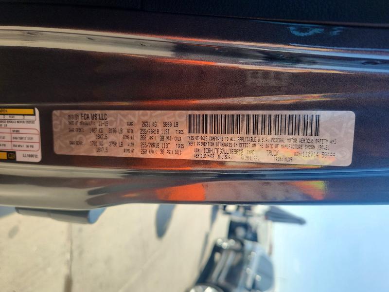 Продаж на аукціоні авто 2020 Jeep Gladiator, vin: 1C6HJTFG7LL169612, номер лоту: 68918106