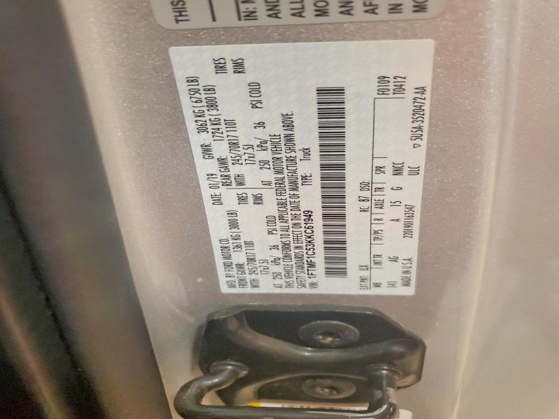 Продаж на аукціоні авто 2019 Ford F150, vin: 1FTMF1C53KKC61949, номер лоту: 67630056