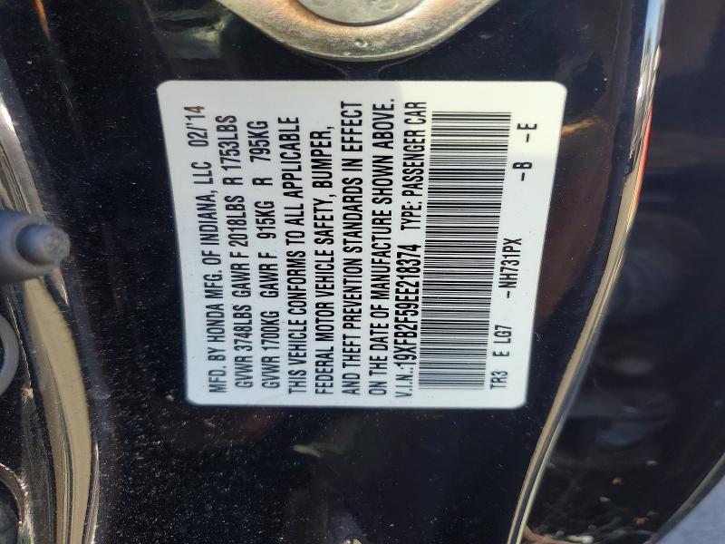 Aukcja sprzedaży 2014 Honda Civic, vin: 19XFB2F59EE218374, numer aukcji: 69362106