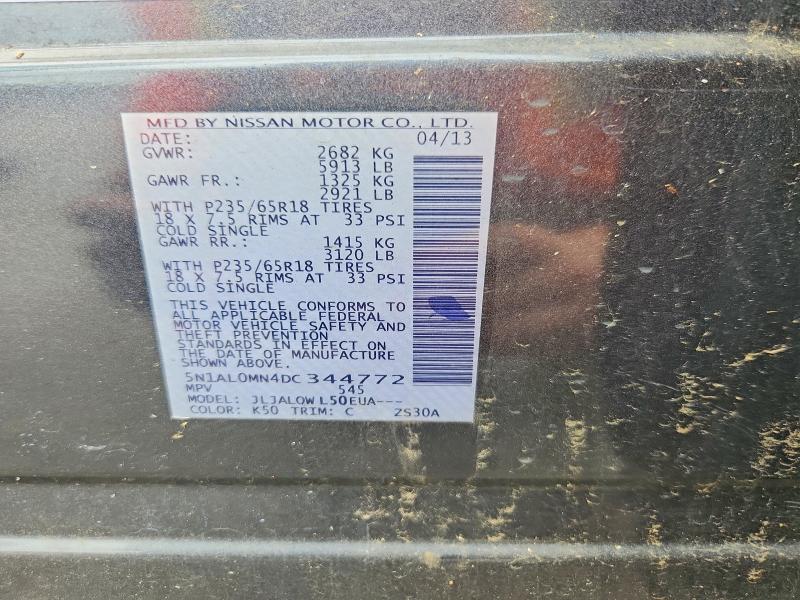 Aukcja sprzedaży 2013 Infiniti Jx35, vin: 5N1AL0MN4DC344772, numer aukcji: 68815726