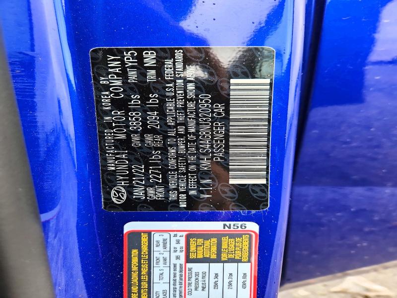 Продажа на аукционе авто 2022 Hyundai Elantra, vin: KMHLS4AG8NU320950, номер лота: 70141986