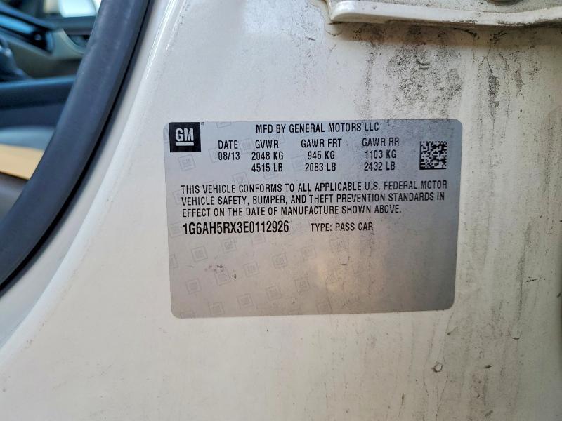 70084396 :رقم المزاد ، 1G6AH5RX3E0112926 vin ، 2014 Cadillac Ats مزاد بيع