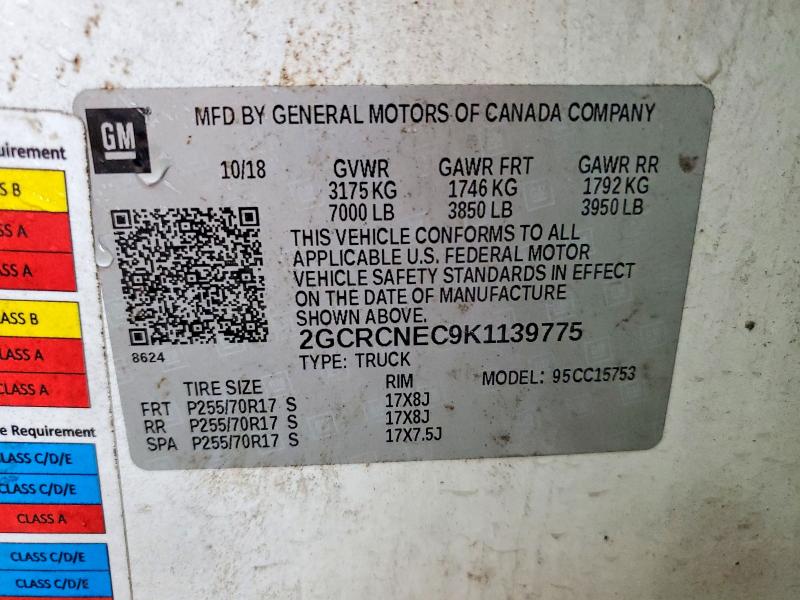 Продаж на аукціоні авто 2019 Chevrolet Silverado Ld, vin: 2GCRCNEC9K1139775, номер лоту: 72245996