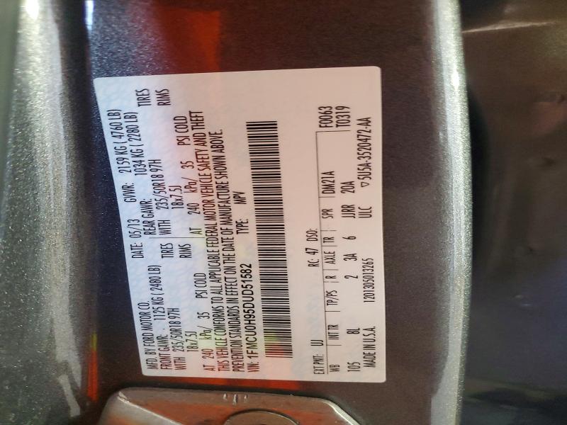 2013 Ford Escape მანქანა იყიდება აუქციონზე, vin: 1FMCU0H95DUD51582, აუქციონის ნომერი: 67279456