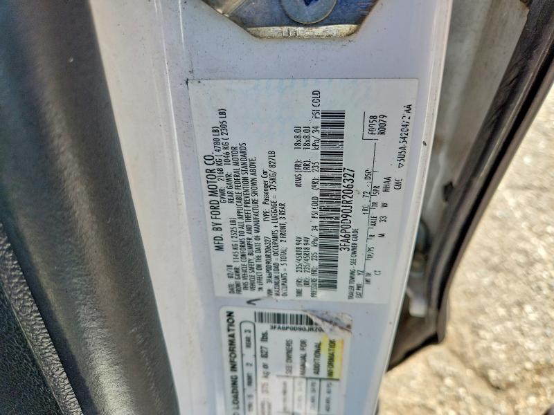 Aukcja sprzedaży 2018 Ford Fusion, vin: 3FA6P0D90JR206327, numer aukcji: 67348396