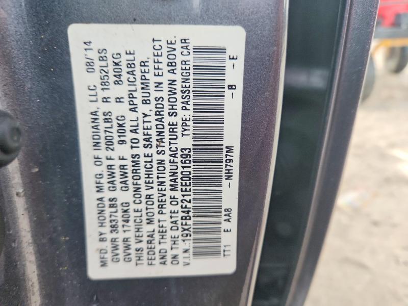 Продажа на аукционе авто 2014 Honda Civic, vin: 19XFB4F21EE001693, номер лота: 69960036