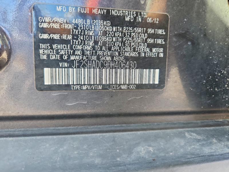 67312026 :رقم المزاد ، JF2SHADC9DH406430 vin ، 2013 Subaru Forester مزاد بيع