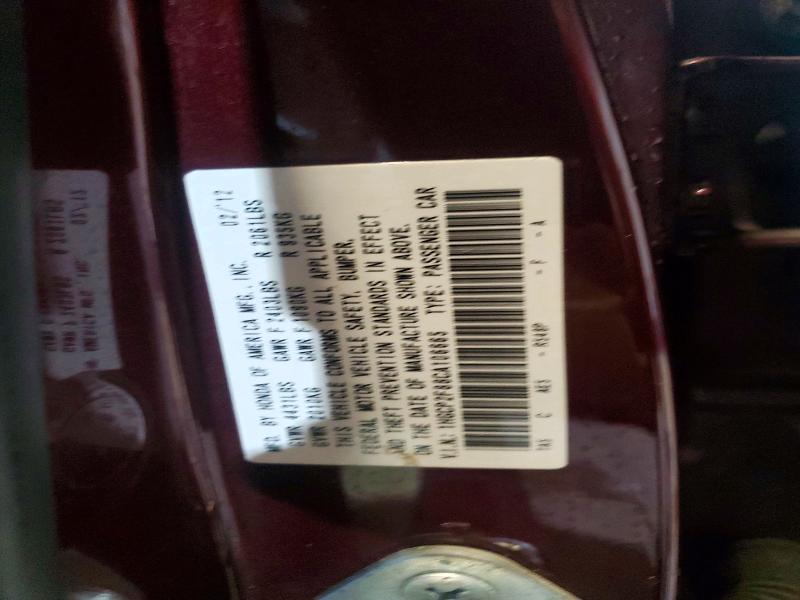 2012 Honda Accord მანქანა იყიდება აუქციონზე, vin: 1HGCP2F88CA106665, აუქციონის ნომერი: 67564426